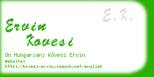 ervin kovesi business card